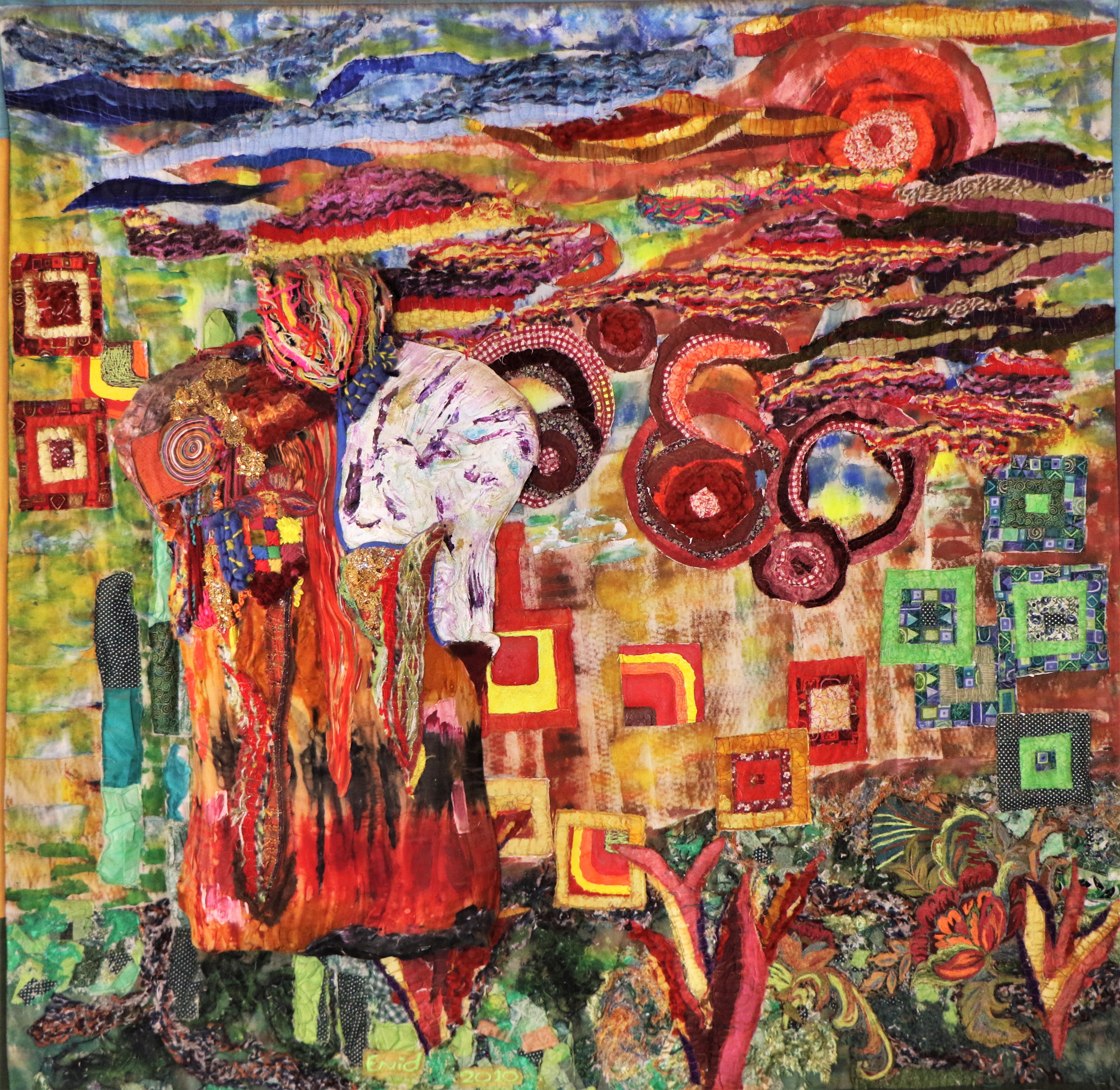 Daybreak — art quilt by Enid Viljoen, fibre artist
